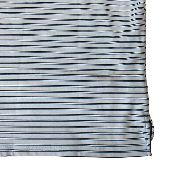 Under Armour Heat Gear Polo Shirt Mens Large Baby Blue Stripes Short Sleeve Golf - Picture 8 of 8